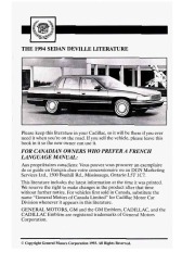 1994 Cadillac DeVille 4.9L Owners Manual, 1994 page 13