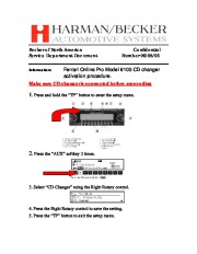 Harman Becker Automotive Systems Ferrari Pro 6105 CD Activation Owners Manual page 1