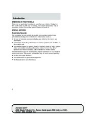 2005 Mazda Tribute Owners Manual, 2005 page 6