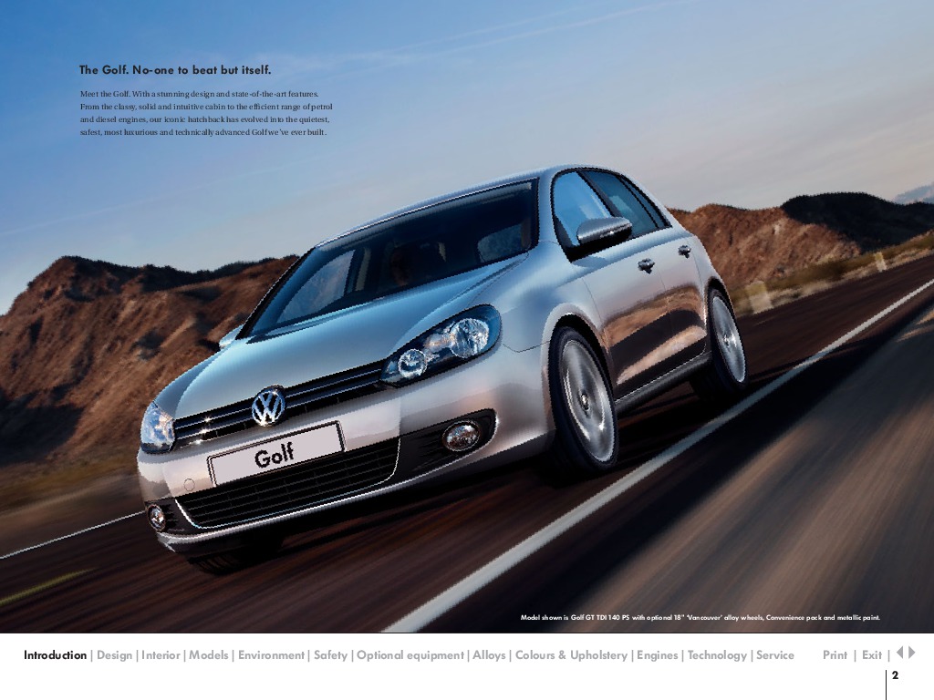 2010 Volkswagen Golf VW Catalog