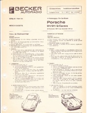 1974 Porsche 911 911S Carrera Becker Audio Owners Manual, 1974 page 1