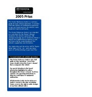 2005 Toyota Prius Reference Owners Guide, 2005 page 2