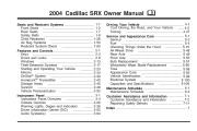 2004 Cadillac SRX 3.6L 4.6L Owners Manual page 1