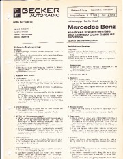 1968-1974 Mercedes-Benz 200D 220D 240D 250 280C 280E Becker Audio Manual, 1968,1969,1970,1971,1972,1973,1974 page 1