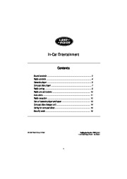 Land Rover Audio and Navigation System Manual, 1998 page 3