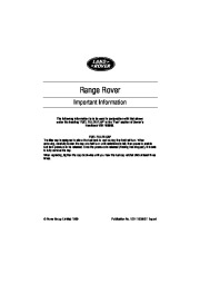 Land Rover Range Rover Owners Manual, 1999 page 4