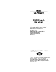 Land Rover R380 Gearbox Parts Catalog, 1995 page 2