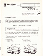 1961-1964 Mercedes-Benz 190C 190DC 220B 220SB 220SEB 220SE 300SE Becker Audio Manual, 1961,1962,1963,1964 page 1