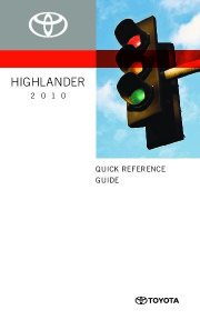 2010 Toyota Highlander Reference Owners Guide page 1