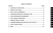 2001 Hyundai Grandeur XG300 3.0L Owners Manual, 2001 page 9