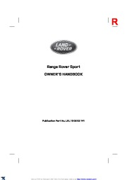 Land Rover Range Rover Sport Handbook Owners Manual, 2014, 2015 page 1