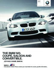 2011 BMW M3 Coupe Saloon Convertable E90 E92 E93 Catalog, 2011 page 1