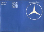 1979-1985 Mercedes-Benz 200D 240D 300D W123 Owners Manual page 1