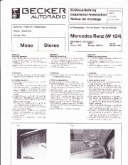 1985 Mercedes-Benz 200D 300D W124 Audio Owners Manual, 1985 page 1