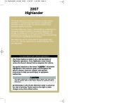2007 Toyota Highlander Reference Owners Guide, 2007 page 2