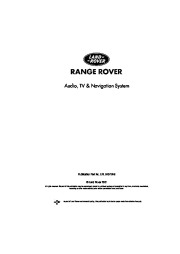 Land Rover Range Rover Audio and Navigation System Manual, 2001 page 2