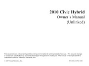 2010 Honda Civic Hybrid Owners Manual page 1