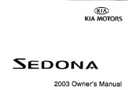 2003 Kia Sedona Owners Manual, 2003 page 1