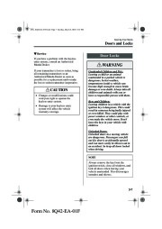 2002 Mazda MX 5 Miata Owners Manual, 2002 page 43