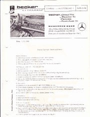 1961 Mercedes-Benz 190C 190DC 220B 220SB 220SEB 220SE 300SE Becker Audio Owners Manual, 1961 page 1