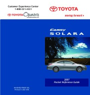 2007 Toyota Solara Reference Owners Guide page 1