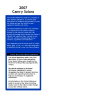 2007 Toyota Solara Reference Owners Guide, 2007 page 2