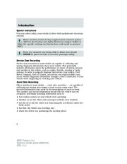 2008 Ford Fusion Owners Manual, 2008 page 6