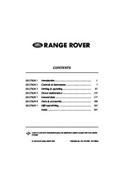 Land Rover Range Rover Handbook Owners Manual, 2000 page 2