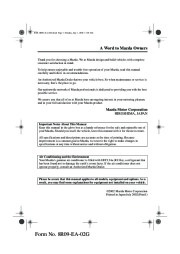 2003 Mazda MX 5 Miata Owners Manual, 2003 page 2