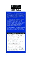 2005 Toyota Celica Reference Owners Guide, 2005 page 2