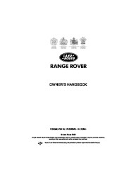 2003 Land Rover Range Rover Handbook Manual page 1