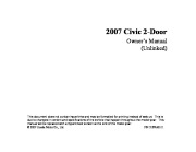 2007 Honda Civic DX DX-G LX EX Si Owners Manual page 1