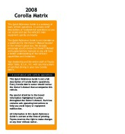 2008 Toyota Matrix Quick Reference Owners Guide, 2008 page 2