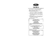 1996 Ford Taurus Owners Manual page 1