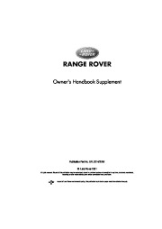 Land Rover Export Handbook Owners Manual, 2001 page 1