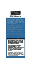 2005 Toyota Camry Reference Owners Guide, 2005 page 2