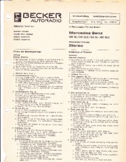 1975 Mercedes-Benz 350SL 350SLC Becker Audio Manual, 1975 page 1
